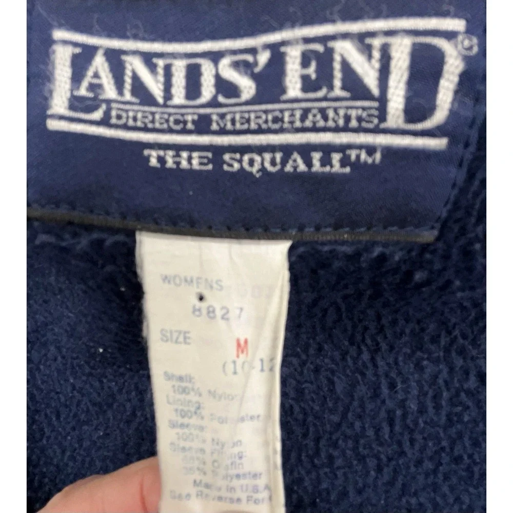 Vtg Lands End Squall Jacket Women‎ M Purple Fleece Lined Zip Pockets Outdoor USA